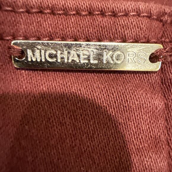 Michael Kors Skinny Stretch Jeans Womens Sz 10p Mid Rise Burgundy Red Denim - Picture 9 of 10